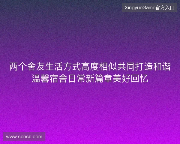 两个舍友生活方式高度相似共同打造和谐温馨宿舍日常新篇章美好回忆 两个舍友生活方式高度相似共同打造和谐温馨宿舍日常新篇章美好回忆